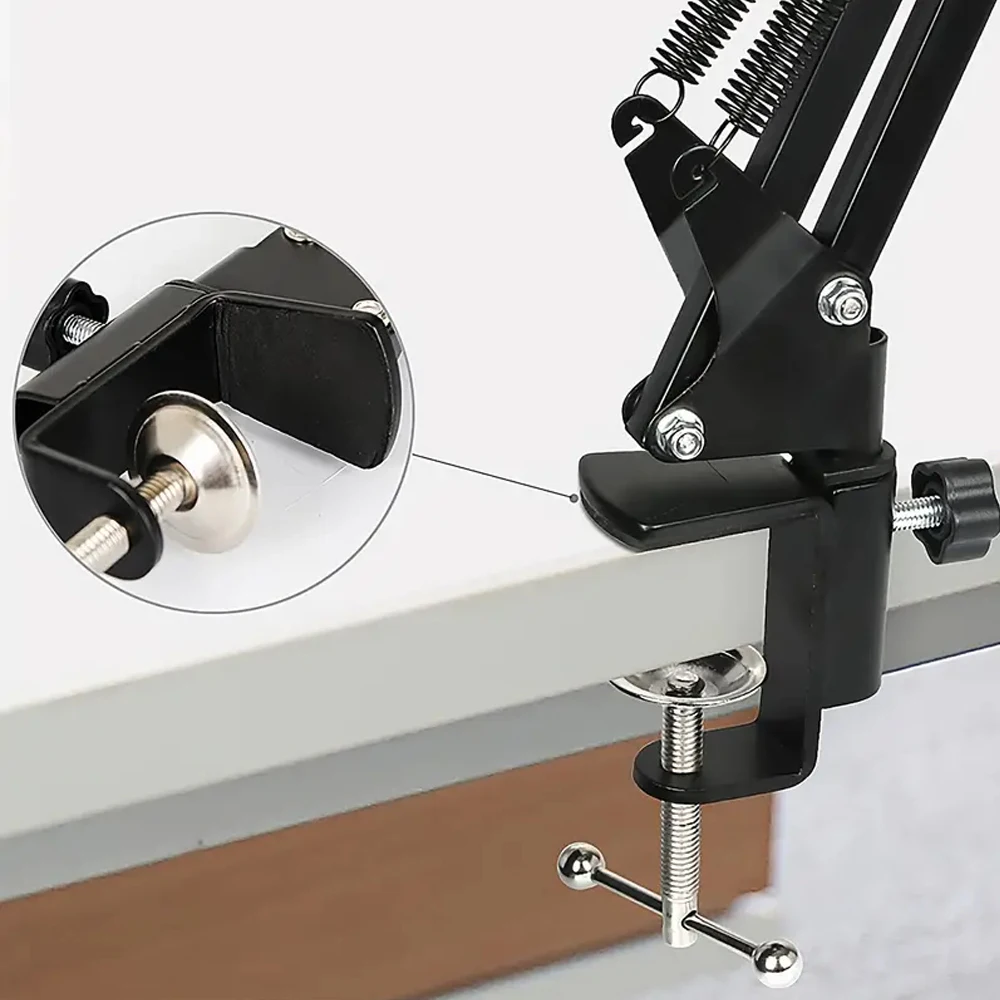 Foldable Metal Extendable Microphone Stand Bracket Adjustable Suspension Boom Scissor Arm Mic Cantilever Holder With with Alloy