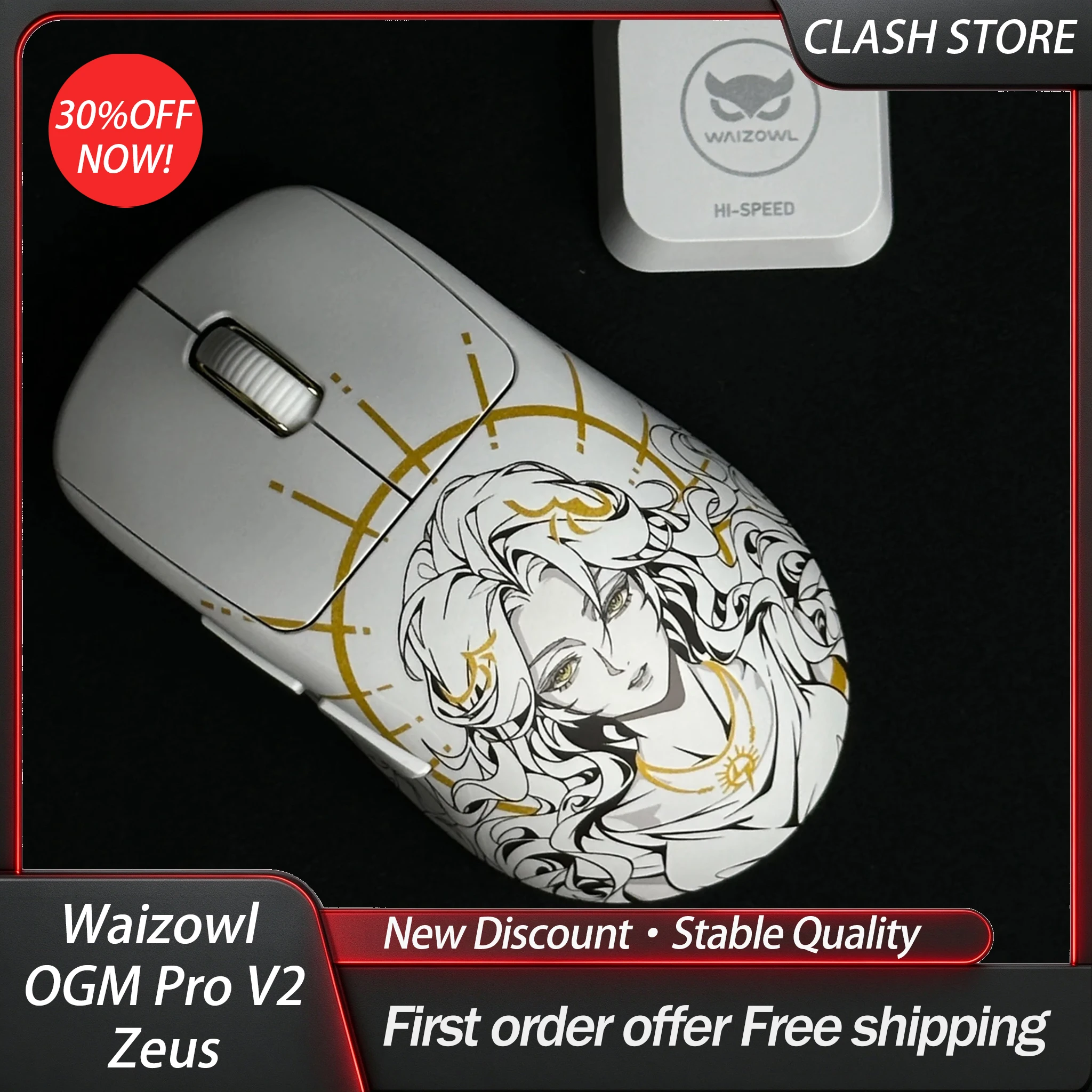 Zeus!In Stock!Waizowl Ogm Pro V2 Wireless Mouse 3Mode Paw3950 30000dpi Lightweight E-sports Ergonomic Gaming Mice for Gamer Gift