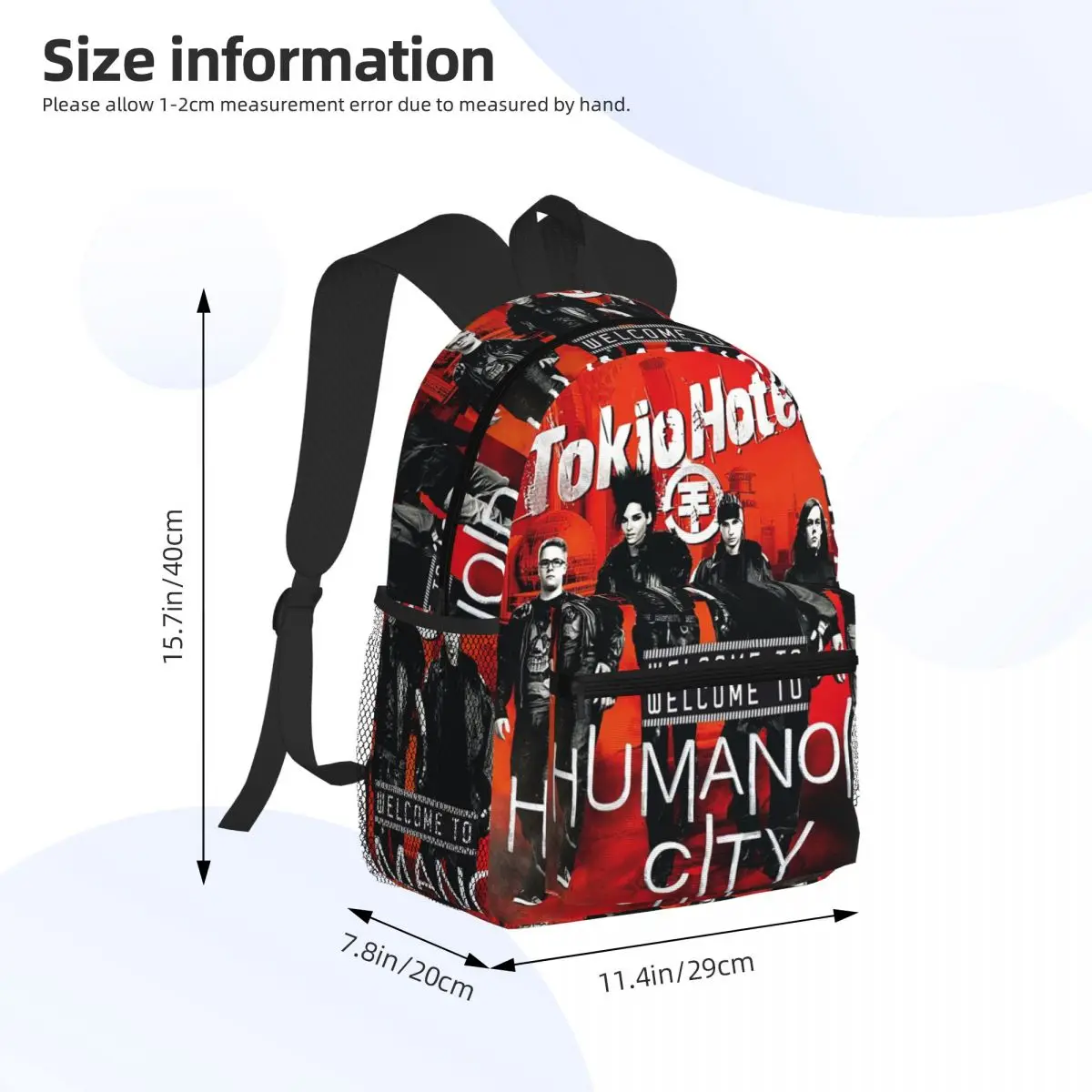 Tokio Hotel Student Backpack School Bag Hiking Travel Daypack for Men Women Fashion Bookbag Shoulder Bags