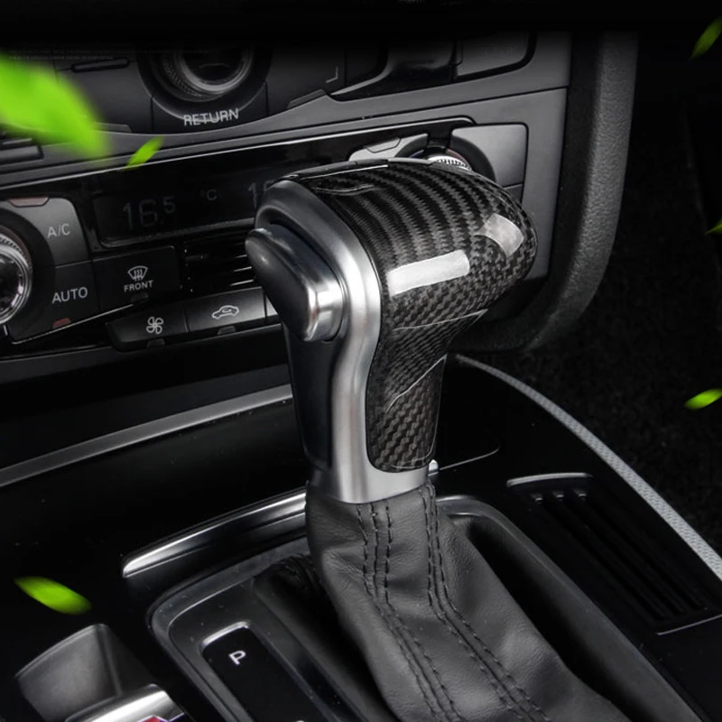 For Audi A4 B8 A5 A6 C7 A7 Q5 Q7 2012 2013 2014 2015 2016 LHD AT Carbon Fiber Gear Shift Knob Cover Trims Car Handbrake Sticker