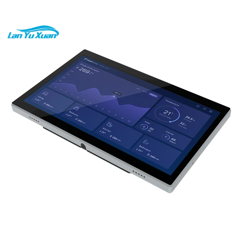 Smart Flush Mount 8 Inch Rk3566 Android 11 Os /Linux Debian 11 Os 800*1280 Resolution LCD Touch Screen  HAVC Control Panel