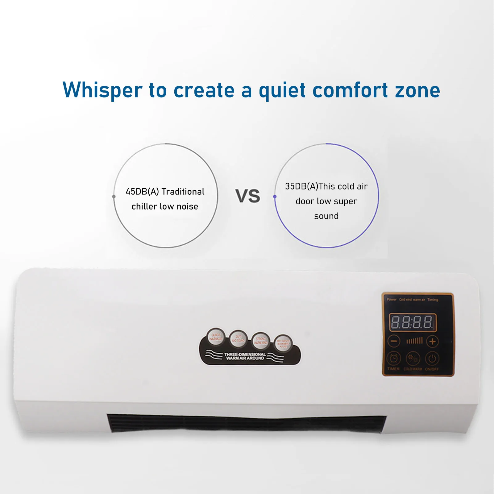 Klimaanlagen-Heizventilator, Wandmontage, Klimaanlage, heißer Ventilator, 10 m Fernbedienung, 1800 W, Klimaanlagen-Heizung für Schlafzimmer