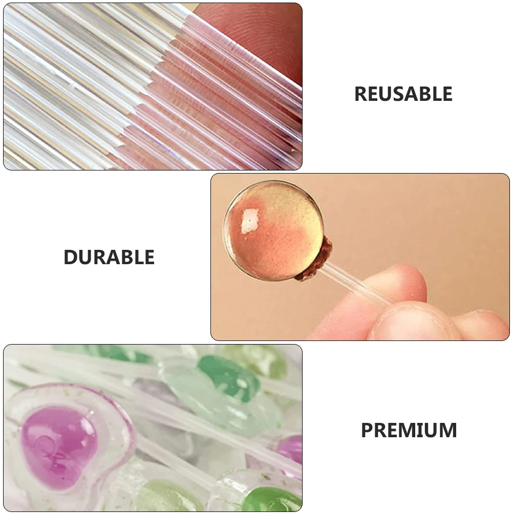 

100Pcs Lollipop Acrylic Stick Premium DIY Candy Making Bar Chocolate Sugar Tools for Cake Pops Party Supplies Sugar DIY Stick