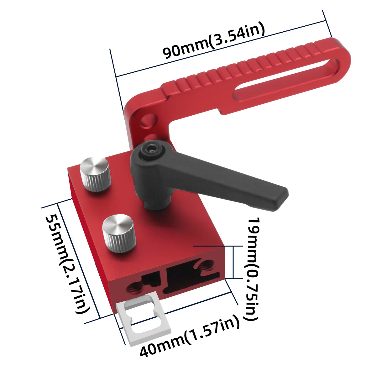 Miter Track Stop Alloy Steel T Slot Stop Accurate Length Limit Device Woodworking Tool, Adjustable Fence Flip Stop