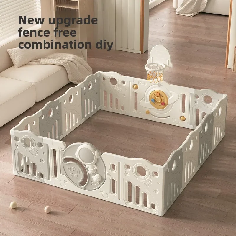 Baby Playpen Plastic Game Playpen Foldable Playpen for Children Luxurious Baby Playground with Basketball Hoop Activity Fence