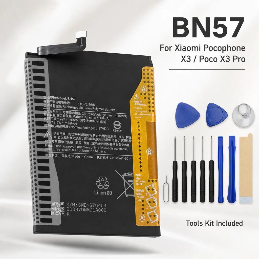 

Premium Replacement Battery BN57 For Xiaomi Pocophone X3 Poco X3 Pro Mobile Phone Repair Battery Bateria With Free Tool Kit