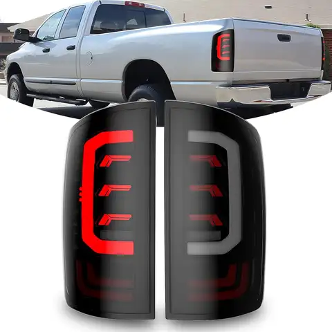 LED Tail Lights for 2003 2004 2005 2006 Dodge RAM 1500 2500 3500 Startup Animation Taillight  for 2002 Dodge RAM 1500 Dynamic Turn Signal Lights Brake Reverse Light Sequential Full LED Tail Lamp Assembly