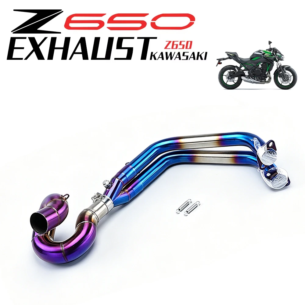 Original full Motorcycle Exhaust System For Kawasaki ninja650 z650 2017-2022 Connect Escape Slip On Front Tube Link Pipe