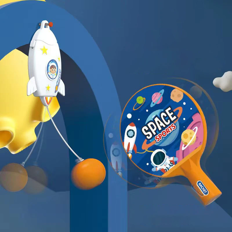 

Тренажер для настольного тенниса с подвесной ракеткой и мини-мячом для бадминтона, отлично подходит для развлечений в помещении, на открытом воздухе и всей семьи.