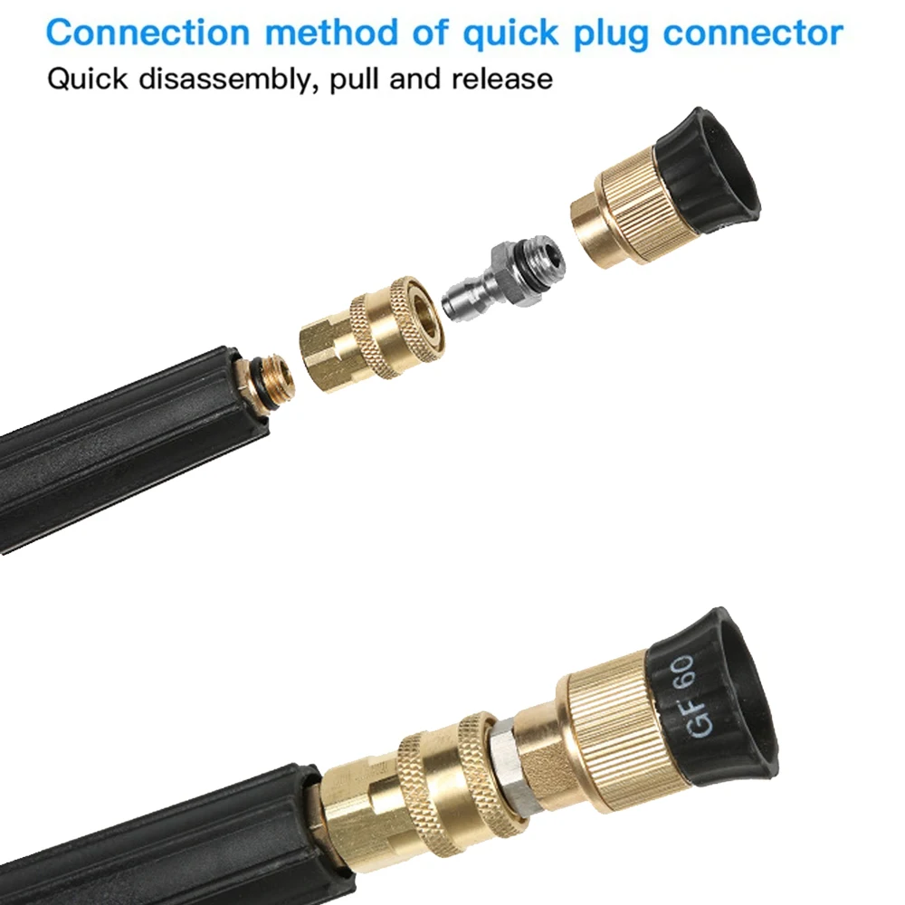 Adapter myjki ciśnieniowej 1/4 cala Szybkozłącze do złączek gwintowanych M14 Mosiężne złącze Zestaw szybkozłączny do węża natryskowego