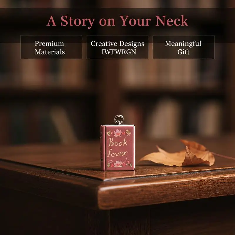 Mini Copper Magic Book Pendant Tiny Book Lover Charms for DIY Earring Keychain Crafting Ideal Souvenirs for Book Fairs