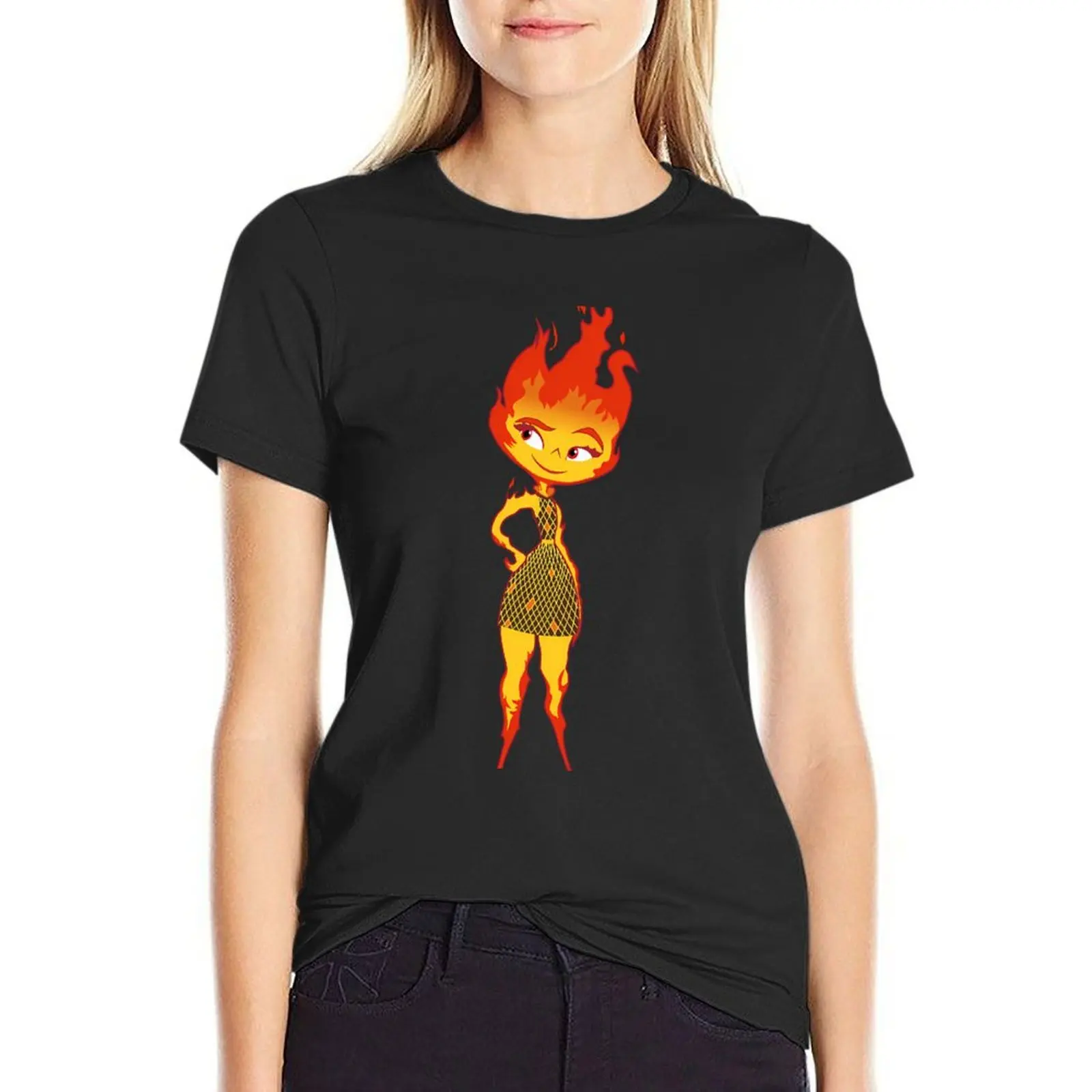 

Ember Elemental T-Shirt oversized shirts graphic tees blacks summer top Women's clothing