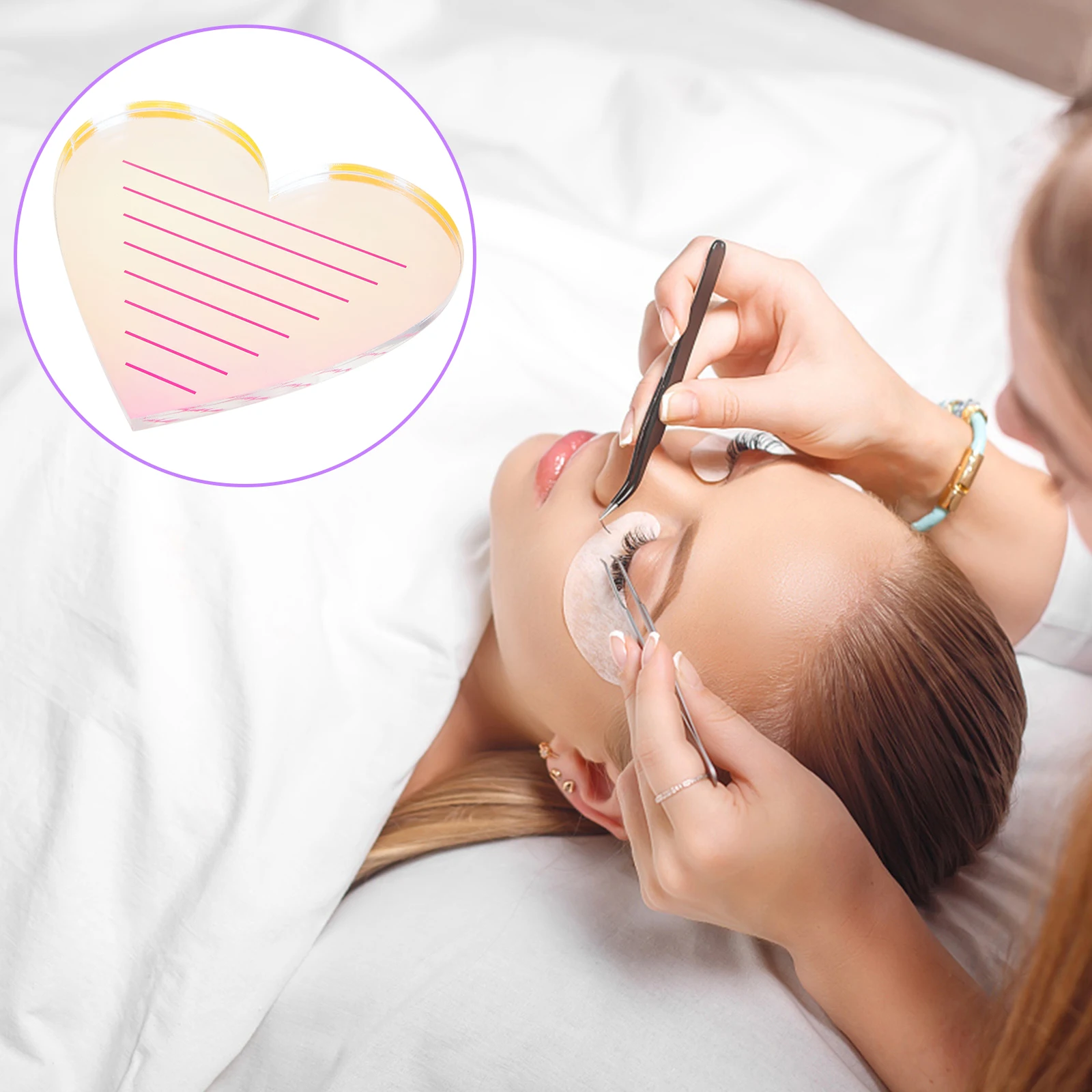 

Heart Shaped Eyelash Plate Acrylic Lash Tile Eyelash Tray ganizer Extensions Storage Display Box Fake Eyelashes Trays Beauty