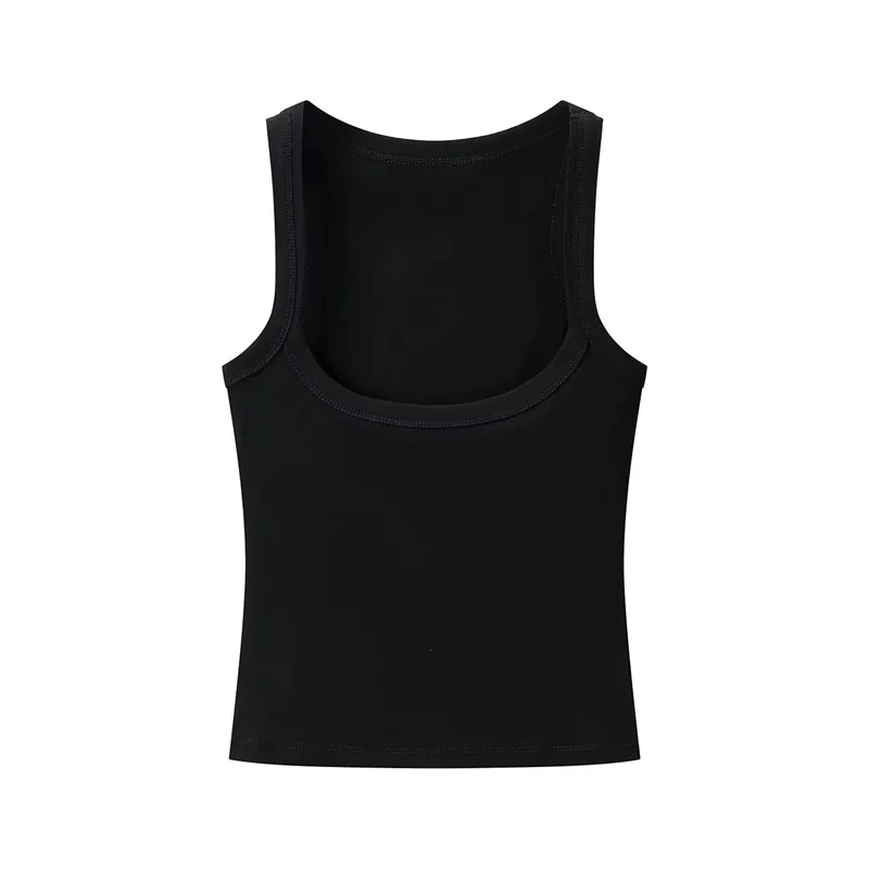 Maxdutti Minimalist Women's Clothing Summer Sleeveless Round Neck Multi-color Selection Slim Fit T-shirt For Woman Clothing Tops