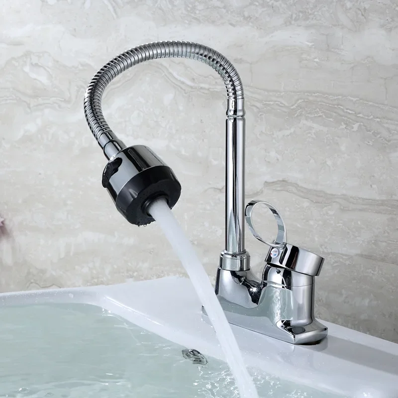 

2-режимные смесители для ванной комнаты с распылителем, смеситель для горячей и холодной воды, монтируемый на палубе, с одной ручкой, двойным отверстием, хромированный смеситель для умывальника