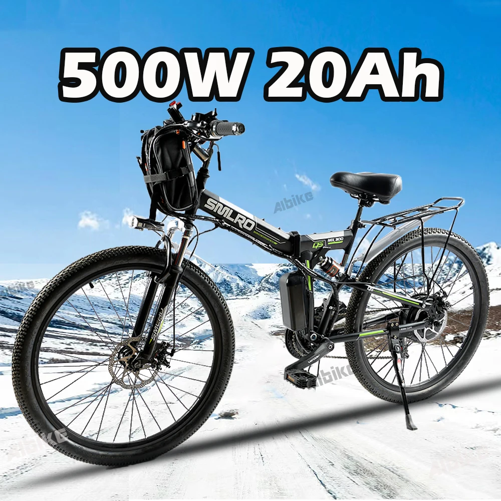 

Electric Bike for Mens 26Inch Ebike 500W Folding Electric Bike 35km/h Adult Electric Bicycles with Removable 48V 20Ah Battery