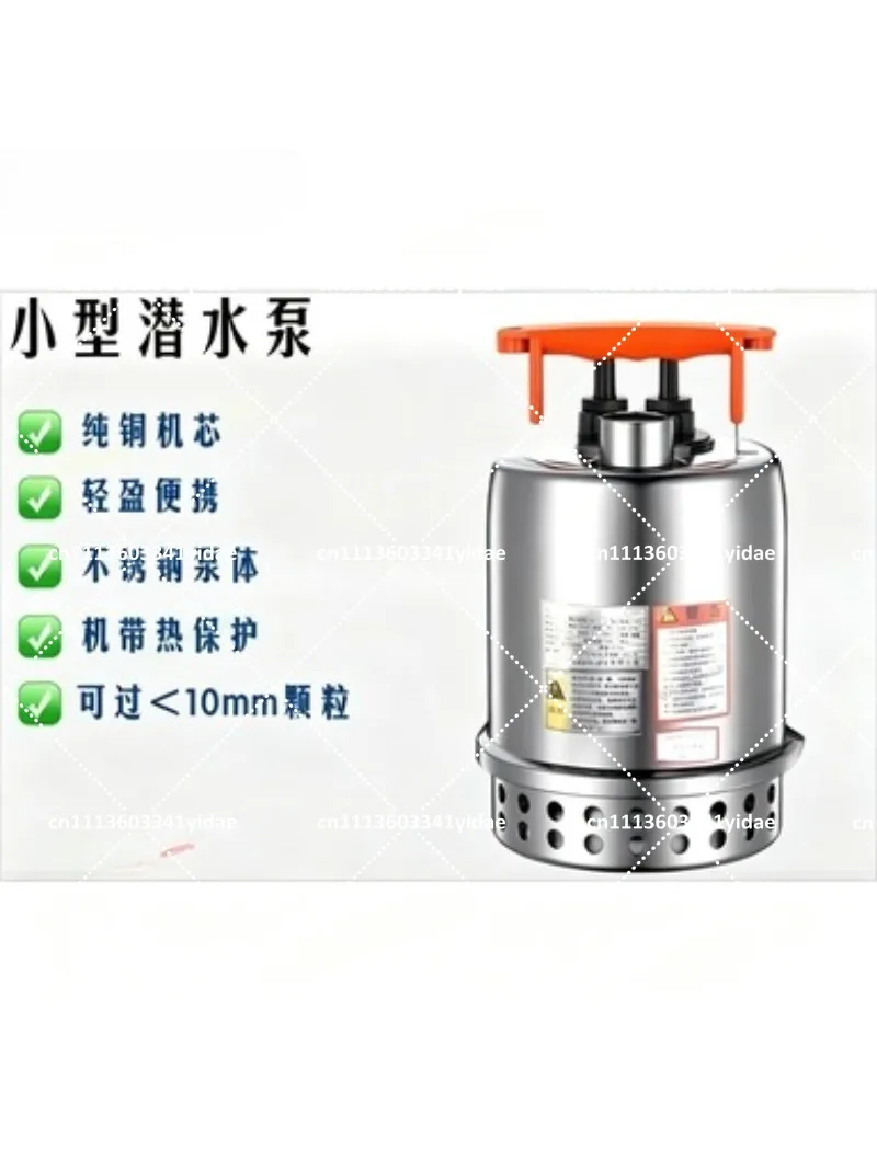 304 Stainless Steel Submersible Pump 220V, Sewage Water Pump for Basement Drainage