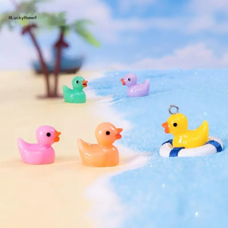 Pack of 100 Little Ducks Assorted Colors Miniature Figures for Garden Landscape 11UA