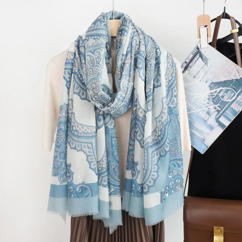 Bufanda larga de Cachemira con borlas, chal Pashmina de marca de lujo para mujer, Poncho de gran tamaño, accesorios de invierno 100 cachemira pura, regalo para madre