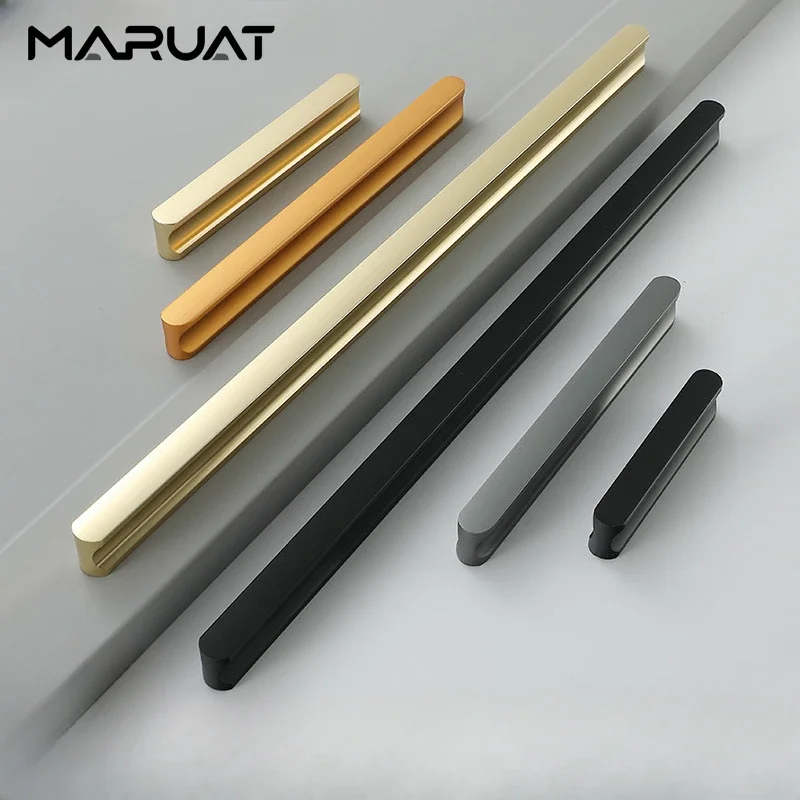 

600mm-1000mm Space Aluminum Long Handles for Cabinets and Drawer Wardrobe Cupboard Modern Minimalism Kitchen Door Handle Closet