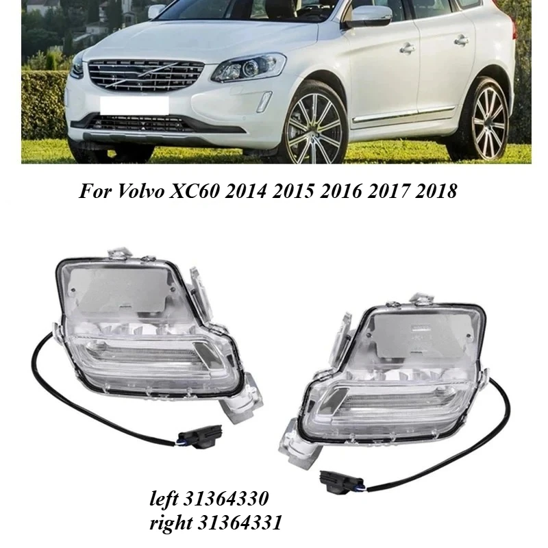 

Для Volvo XC60 2014-2018: передний бампер, светодиодные ДХО (дневные ходовые огни), противотуманные фары 31364330, 31364331