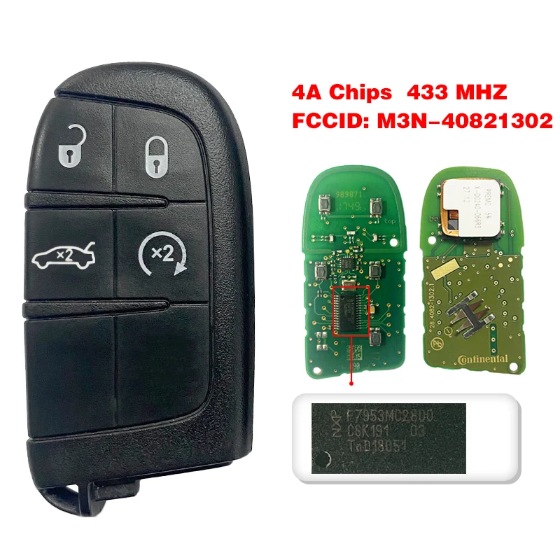 CN015053 Original Key For Chrysler 200 300 2015-2018 Smart Remote Key M3N-40821302 4A Chip 434MHZ