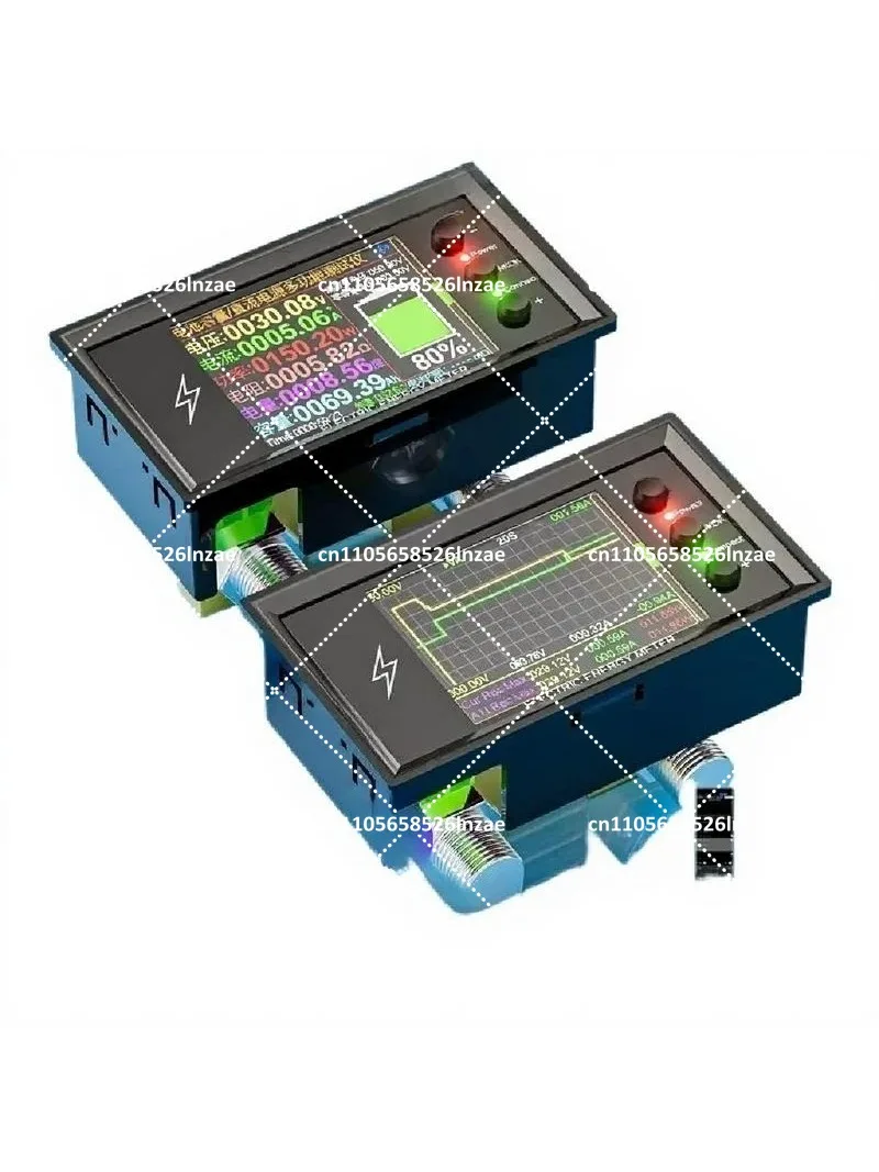 Smart WiFi Battery Capacity Monitor, 0-420V DC Digital Display Voltage Current Power Meter, Works with App