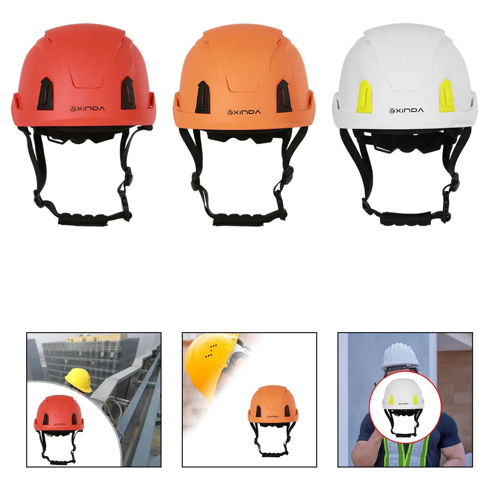 Construction Helmet Rock Climbing Helmet Ventilation Adjustable Hard Hat Mountaineering Helmet for Outdoor Work Caving