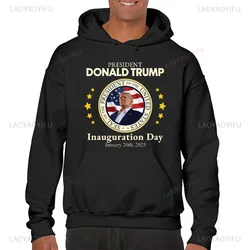 Donald Trump Inauguration Day January 20, 2025 Men's Hoodie Make America Great Again Cozy Colors Autumn Winter Warm Sweatshirt