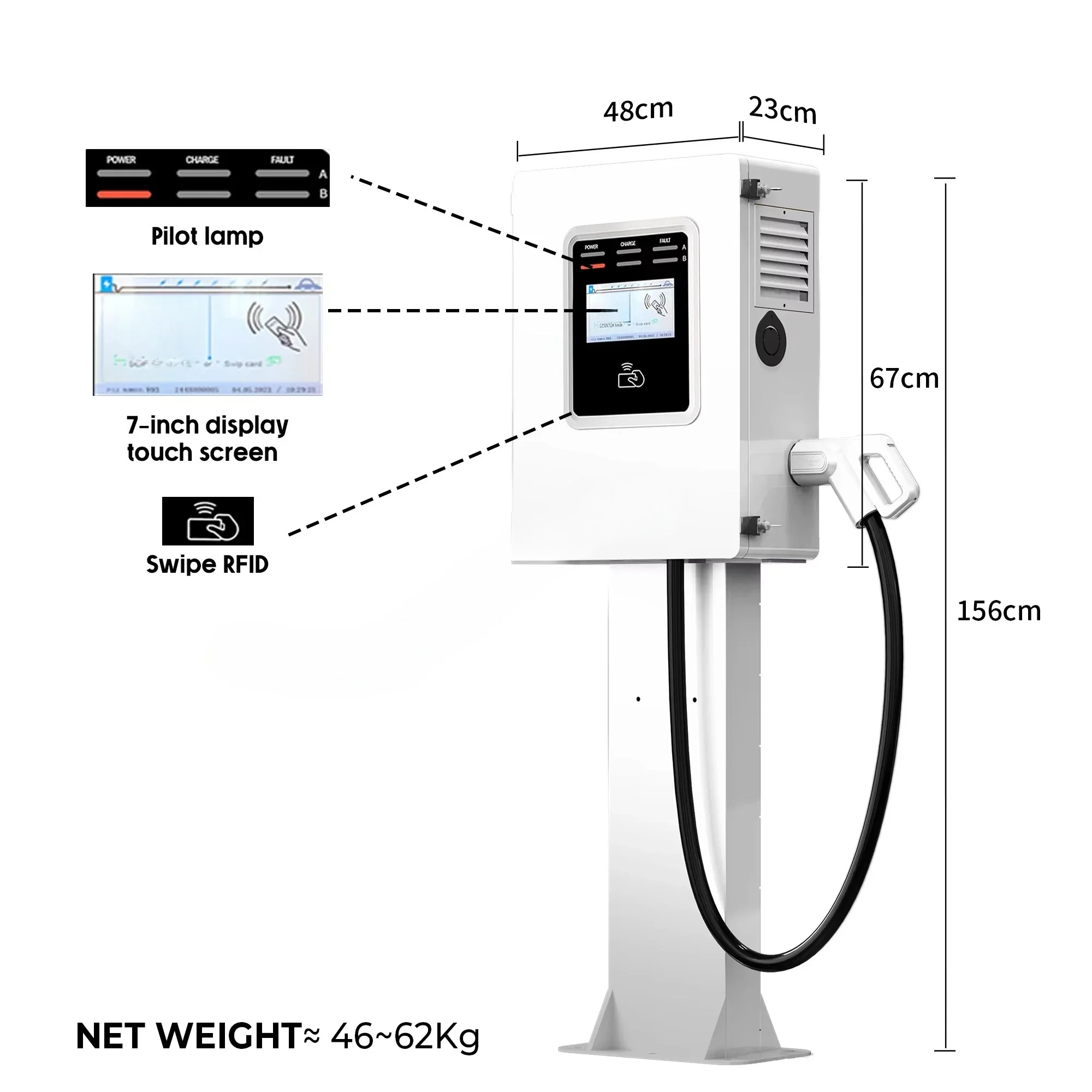 Commerciële Wallbox CCS2 30kW DC EV-laadstation - usage example