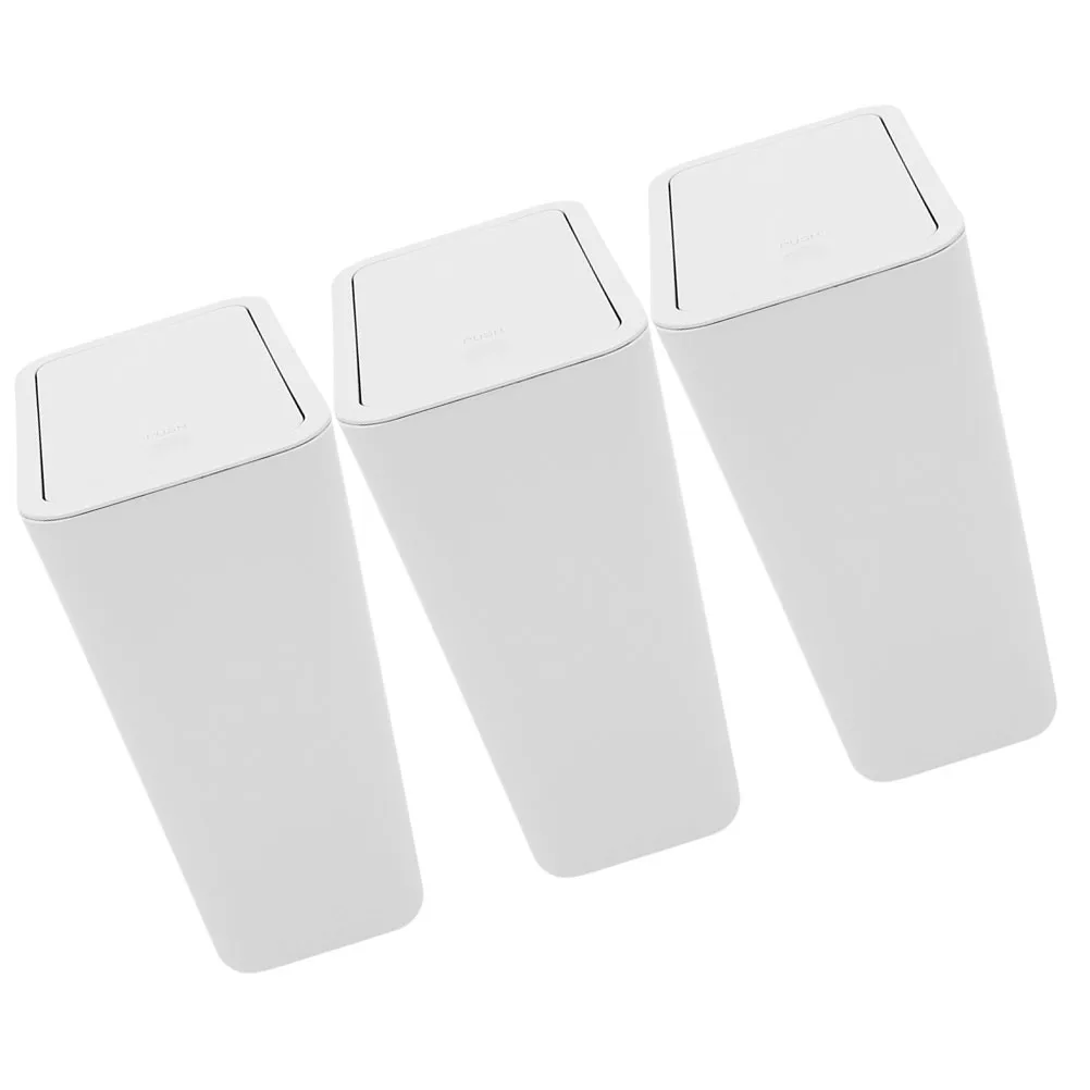 

3Pcs Plastic Press Garbage Bucket Large Capacity Convenient Use for Kitchen Living Room Bathroom Bedroom Trash Container