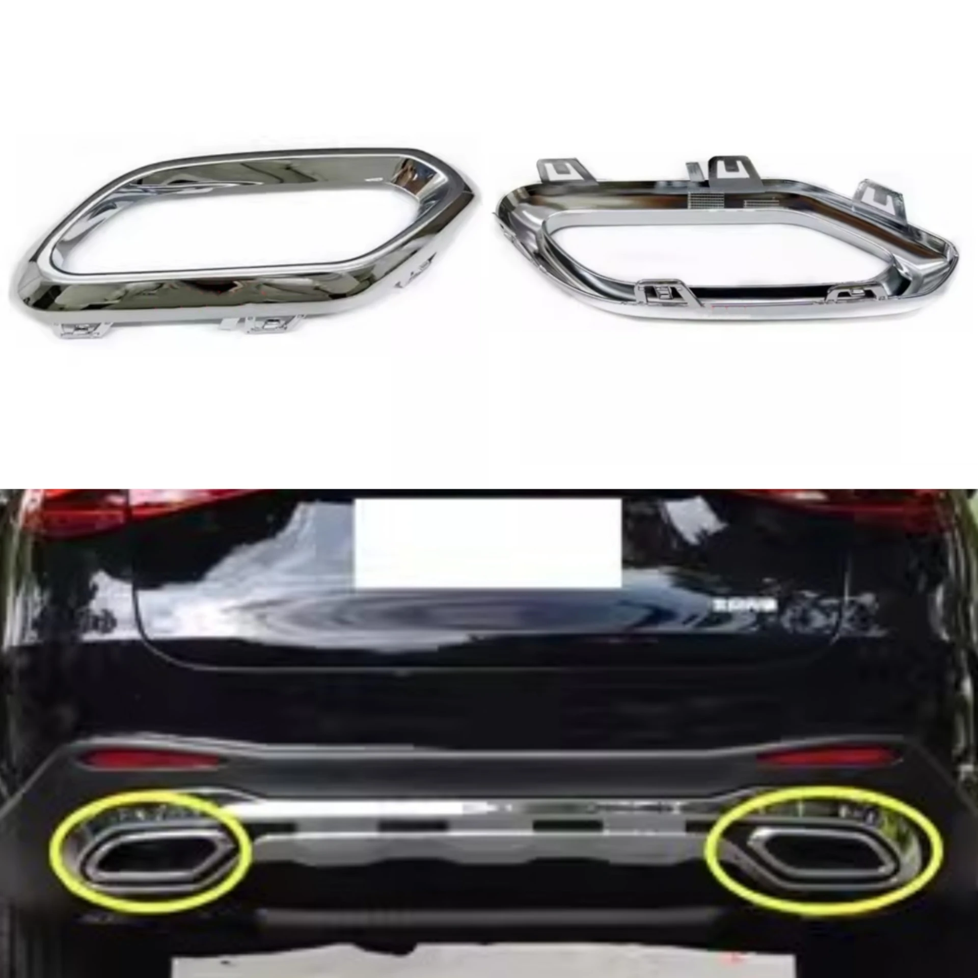 

Chrome Tail Throat Frame Trim for Mercedes Benz GLC260L GLC300L 23-24 Modified Exhaust Pipe Bright Strip Car Accessories