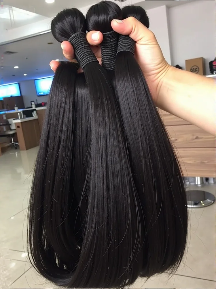 Extensiones de pelo ondulado brasileño Remy liso de hueso de 30 32 40 pulgadas Color Natural 100% extensión de cabello humano trenzado para mujeres