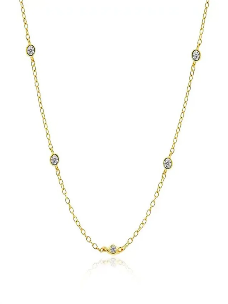 Somilia Mode Sterling Silber Halskette für Frauen 18 Karat vergoldete Mode Halskette Vhoker Echtgeld edler Schmuck