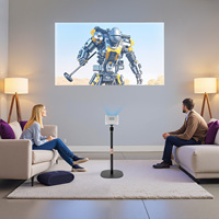 Adjustable Height Projector Stand, Projector Bracket with 360° Rotation & Tilt, Heavy Duty Floor Mount for Home Theater