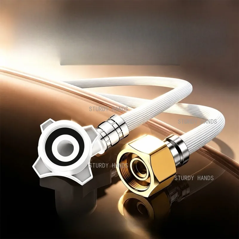 1pc Washing Machine Water Inlet Hose, Universal Water Supply Pipe, 4-point Threaded Interface, Leak Proof Water Inlet Hose