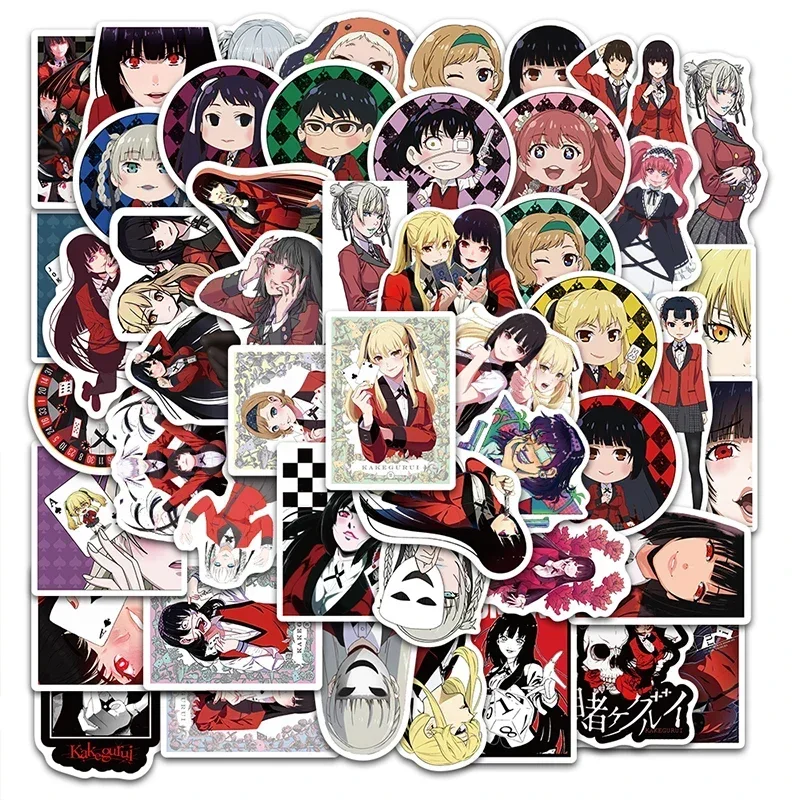 50PCS Kakegurui–Compulsive Gambler Anime Stickers Cartoon Decal Kids Toy Skateboard Motorcycle Laptop Phone Bike Car Sticker