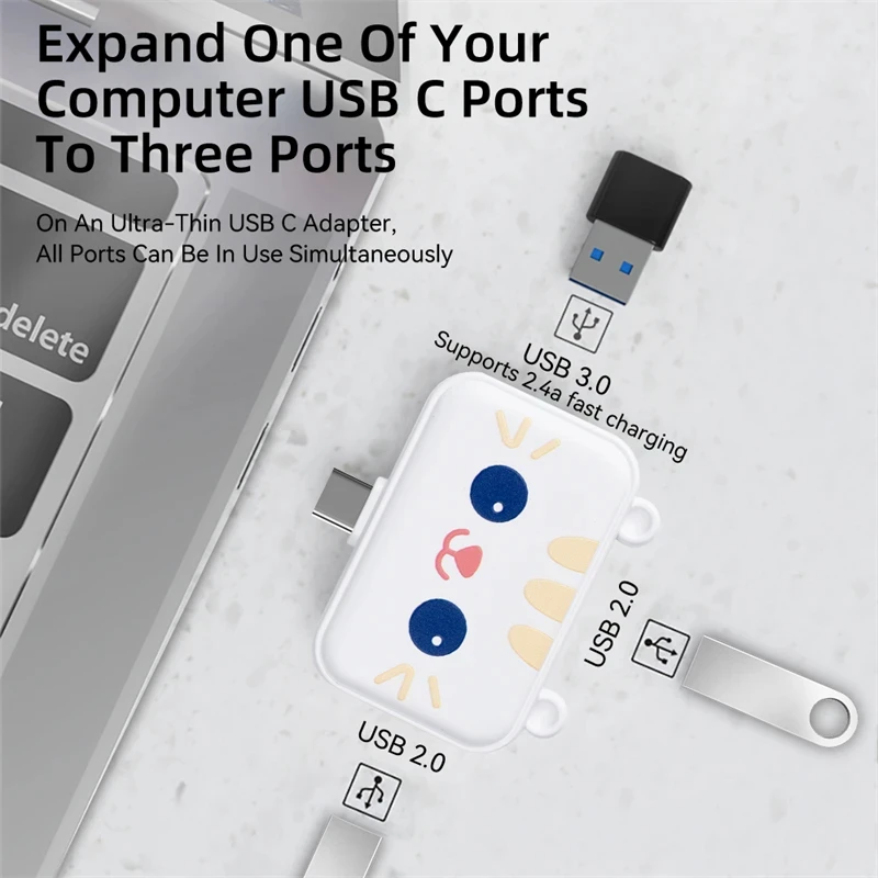 3-in-1 Type-C USB 3.0 Hub Cartoon OTG HDMI PD Charge Dock Station For Mobile Tablet Adapter Converter Laptop Computer Splitter