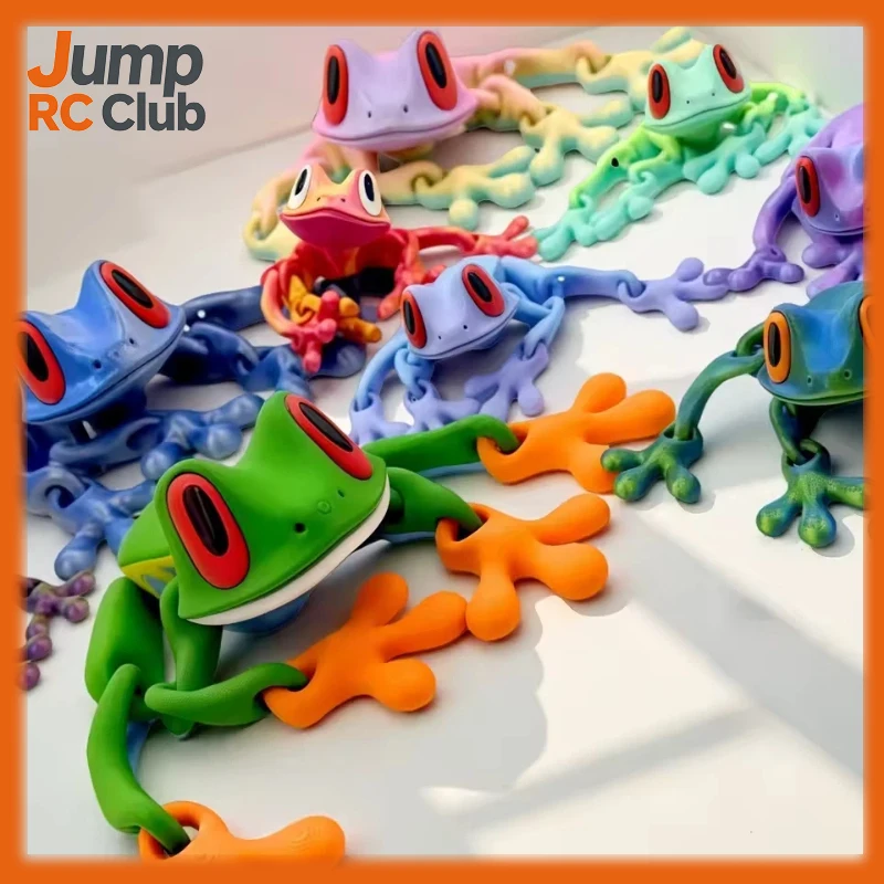 High Tech 3D Printed Magnetic Frog Fridge Magnet Articulated Joint Figure Glow in Dark Dragon Toy Desk Decor Gift Night Light