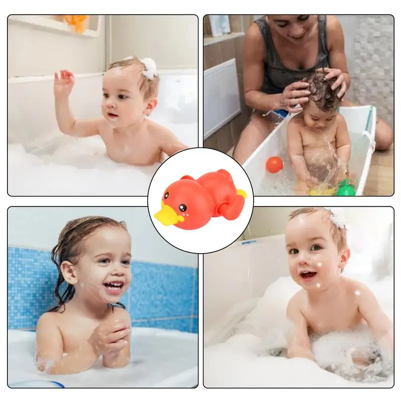 Juguete de baño de pato de cuerda para niños pequeños, juguetes de agua para la playa, hora del baño, bañera, piscina, agua flotante