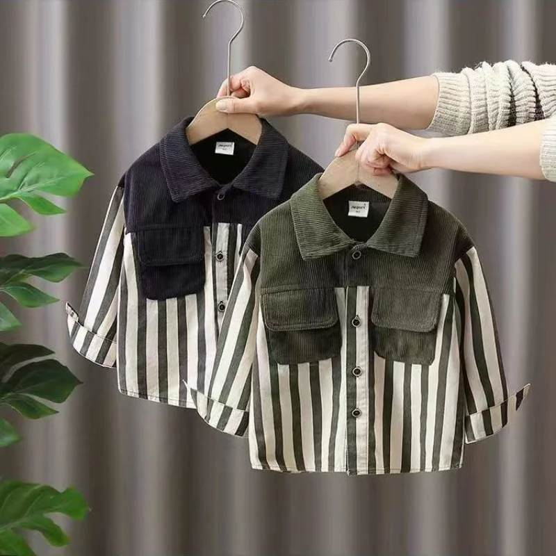 

Children's Clothing Boys' Shirt 2025 New Style Children's Spring And Autumn Jacket Boys' Handsome Shirt Trendy And Stylish