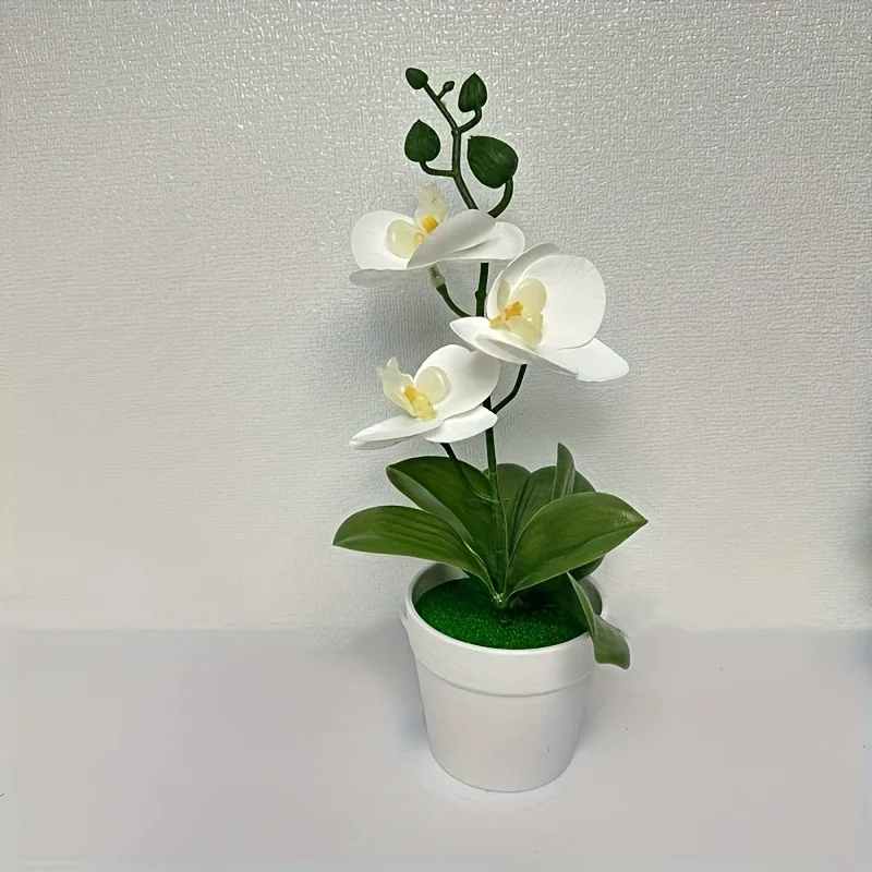 Künstliche Orchidee, Heim-/Bürodekoration - Dekoration für Wohnzimmer-Esstisch, Eingangsbereich-Blumendekoration, nicht leicht zu verblassen – Detail 9