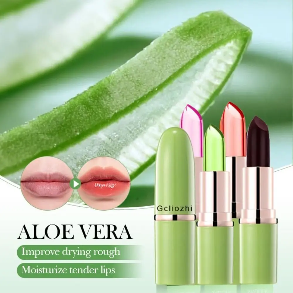 Lápiz labial de Aloe Vera de larga duración, nutritivo cambio de Color de temperatura, hidratante de labios, bálsamo labial mágico, maquillaje de labios, nuevo