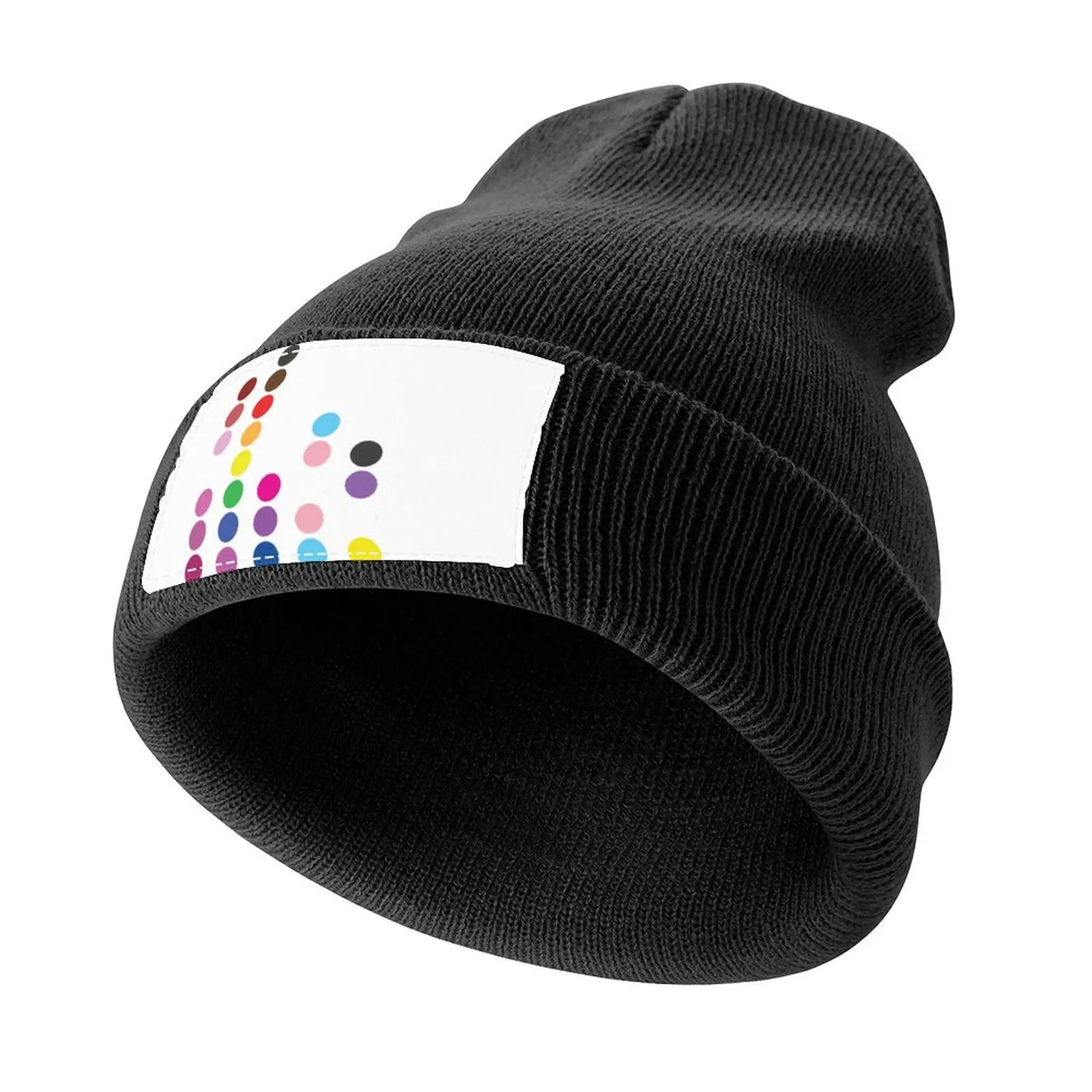 LGBTQ Pride Dots Subtle Minimalist LGBTQ Pride Flag Colors Knitted Cap Kids Hat Custom Cap Ladies Men's