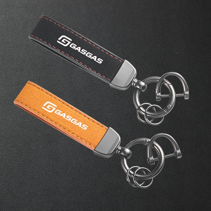 For GASGAS MC450F EC300 GP SM 700 900 EC Motorcycle Keyring High-Grade Leather Suede Keychain Accessories