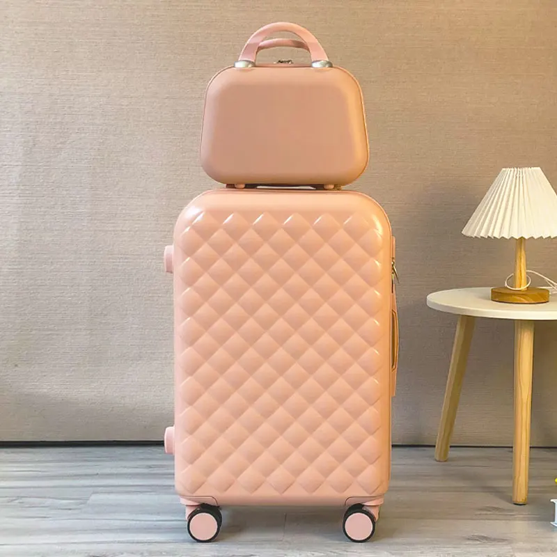 Bolsa de cosméticos a la moda para mujer, Maleta rodante de 20/22/24/28 pulgadas, Maleta giratoria de viaje con contraseña para estudiantes y niñas,