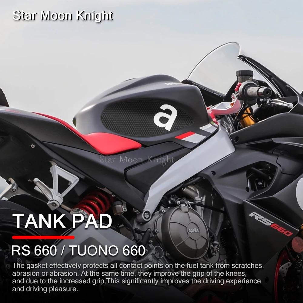 Motorcycle Tankpad anti-slip tank Pad protection stickers SIDE TANK PADS Traction Pad Fit For Aprilia RS 660 RS660 TUONO 660