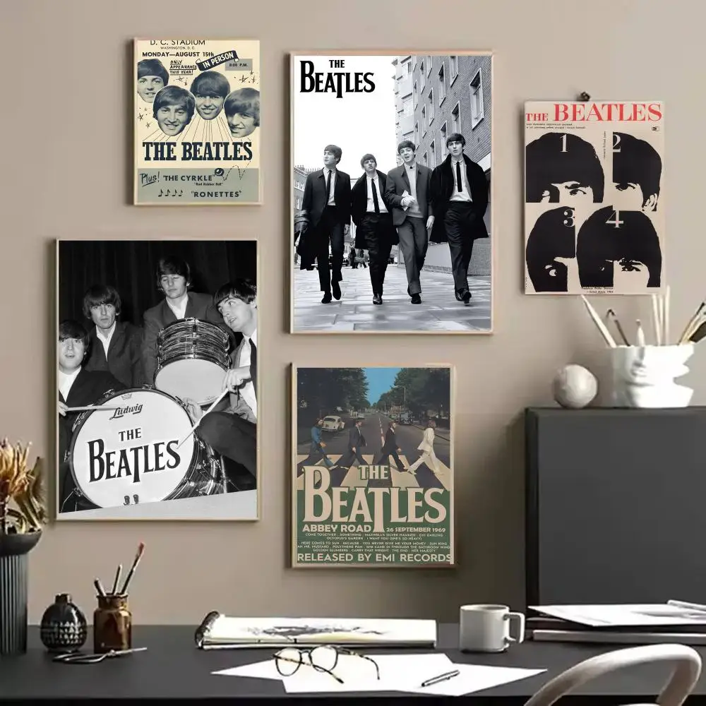 Band The B-Beatles Poster Stickers HD Waterproof Painting Wall Art for Bedroom Living Room Home Decor Decoration Gift