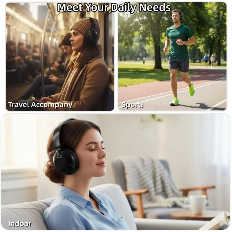 SODO SD1102 سماعات رأس لاسلكية HiFi ستيريو فوق الأذن سماعات قابلة للطي خفيفة الوزن بلوتوث 5.3 سماعة رأس للسفر/الهاتف المحمول