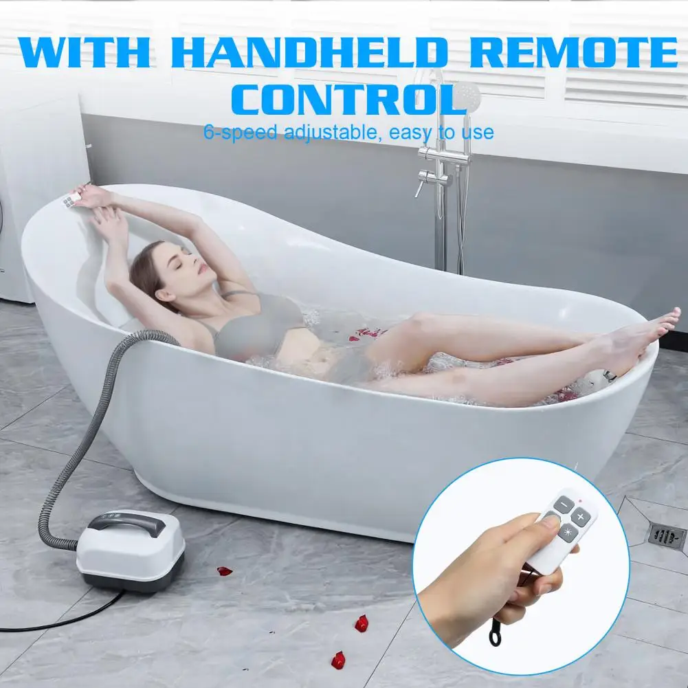 

Adjustable 6 Speed Bubbles Spa Bubble Machine with Suction Cups Bathing Non-slip Electric Air Pump, Inflatable Pillow